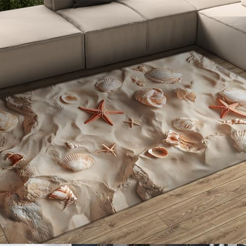 Marine Theme Indoor Türmatte für den Eingangsbereich Küste Seestern Strand Teppiche für Home Decor Rutschfester Teppich für Küche Flur Zuhause 70x120cm