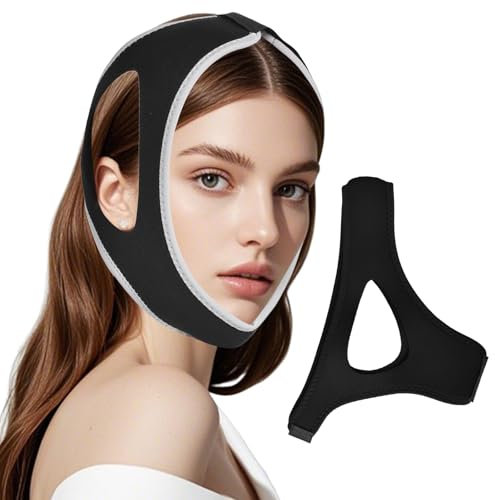 2 Pcs Anti Ronflement Lanière de Menton, Confortable Naturel Solution Stoppeur, Plus Efficace Appareils Arrêt Sommeil Soins Réduit Aides pour Hommes et Femmes