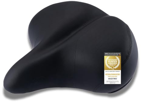 CONTEC Fahrradsattel Majestic City, aus High-Density PU Schaum und Heavy-Duty Springfederung, Stoßdämpfend, inkl. Skala, Ergonomischer Fahrrad Sattel für Herren & Damen, schwarz