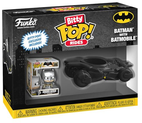 Bitty Pop! Rides - Batman & Batmobile - Vinyl Figures Are Approximately 0.8 And 0.9-inches Tall - Includes: 1 X Bitty Pop! Armoured Batman, 1 X Batmobile