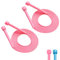 2Pcs Skipping Rope for Adults for Home Exercise and Body Fitness for Men, Women | Speed Jumping Ropes with Non-Slip Handle | Adjustable Skipping Rope for Fitness, Fat Burning, Boxing (Pink)