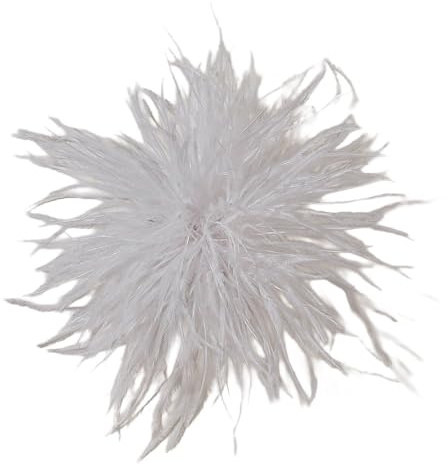 Broche en plumes flauschige autruche Broche pour mariage, fête, Noël Robe Up Corsage Épingle Chapeau Accessoires pour femmes Cérémonie de mariage Bal Banquet Vêtements accessoires, Rouge, taille