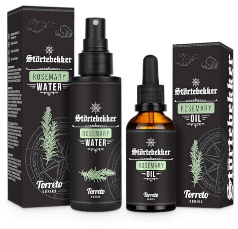 Störtebekker Premium Rosmarin Set – Rosmarinöl & Rosmarinwasser für Haare, Kopfhaut & Gesicht – Natürliches Haaröl & Feuchtigkeitsspray – Haarpflegeset vegan, ohne Silikone (175 ml)