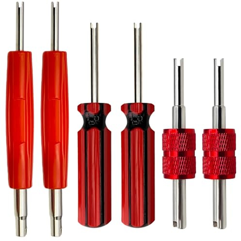 VOTNMIC 6-teiliges Ventilschaftentfernungswerkzeug-Set, R134a R12 A/C HVAC Klimaanlage, Schrader-Ventilkernentferner, Klimaanlagen-Reparaturwerkzeuge für HVAC R22 R32 R410A Systerm