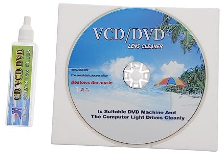 Yardenfun 1Set CD Player Cleaning Kit Disc Cleaning Set with Cleaning Liquid Brush for CD Vcd Equipment Cleaner for Optimal Playback Performance