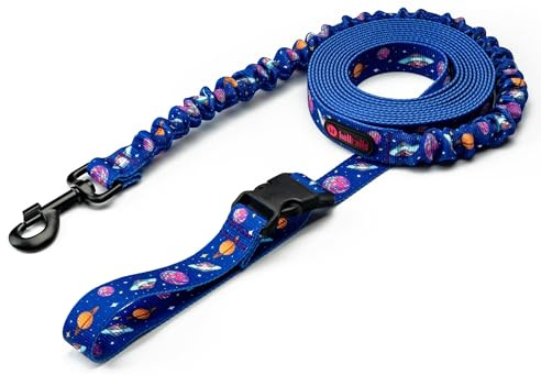Helltails Ruckdämpfer Hundeleine mit Sicherheitskarabiner und Hüftgurt für Kleine, Mittelgroße und Große Hunde | Bungee Leine Hund | Trainingsleine mit Beckengurt | 2.4-4M Lange | Breite 2.5CM