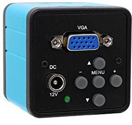 Microscope Observation VGA Video Microscope Camera CMOS USB Digital 130X/200X/250X Adjustable Zoom C Mount Lens 56 LED Ring Light for PCB Soldering(VGA camera)