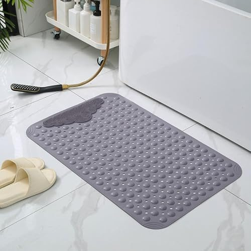 Unmeadikca Duschmatte rutschfest, 120x80cm Antirutschmatte für die Dusche, Badematte rutschfest mit Saugnäpfen, Rutschmatte Dusche schimmelresistent und maschinenwaschbar, Grau