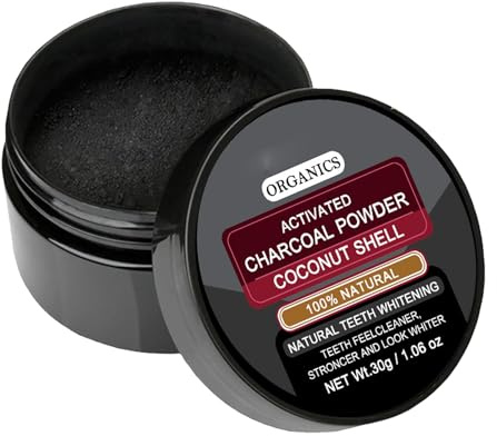 KOAHDE Teeth Whitening Charcoal Powder,Tooth Cleaning Powder,Natural Activated Charcoal Bamboo,Natural Tooth Whitener for Coffee,30G,1PC