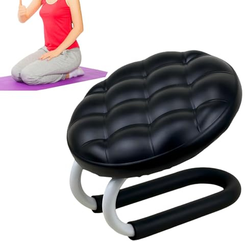 Japanischer Meditationshocker – Kniebank aus Holz mit Kissen, zusammenklappbar, tragbar, für Yoga, bewusstes Sitzen, bequeme Hilfe für Erwachsene, Senioren, Reisen zu Hause, Zen S