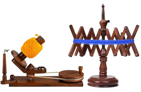 Yarn Swift Regenschirm aus Holz zum Stricken und Häkeln – Knäuel Spinner verstellbarer Wollhalter Hartholzbasis Bastelwerkzeug