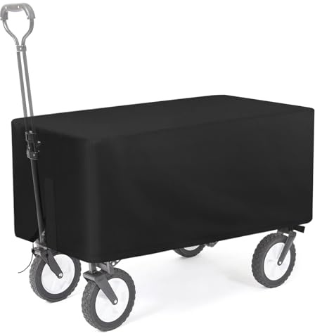 Hohong Festival Camping Trolley Cover for MoverX 300L, 500D Heavy Duty Oxford Fabric 107x51x40cm Waterproof Garden Wagon Cover, Outdoor Foldable Wagon Covers for Canopy Trolley Cart-Black