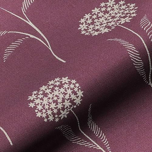 Dekostoff Canvas Leinenoptik - Tiere und Blumenmuster in vielen Designs - Meterware ab 50cm - für Taschen, Kissen, Home Decoration (Pusteblumen, beere)