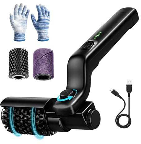 Lnopever Electric Grill Brush, Cordless Rechargeable Grill BBQ Cleaning Brush with 180° Adjustable Angle, Removable Stainless Steel Brush Head, 3 Speed Power, Waterproof Cleaner for BBQ Grates