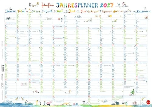 Helme Heine: Posterplaner 2027: Liebevoll illustrierter Wand-Kalender von Helme Heine mit den drei Freunden. Praktischer Jahresplaner 2027 zum Eintragen.