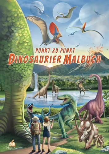 Punkt-zu-Punkt Dinosaurier Malbuch für Kinder von 7–10 Jahren mit 50 authentischen Ausmalbildern: Zählen, Verbinden und Ausmalen (Zahlen 1–100) & 24 ... Dino-Rätsel (Kreativer Malspaß 6 - 10 Jahre)