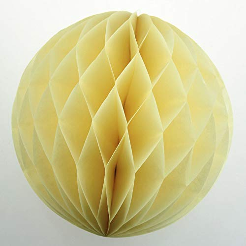 10 Wabenbälle 30cm Set ( creme / hellcreme 820 ) // Waben Ball Honeycomb Papier Hänge Deko Laternen Dekoration Bälle Pompons PomPom Party Hochzeit Raumdeko