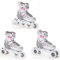 RAVEN Profession 3in1 Inlineskates Triskates Rollschuhe Inliner für Kinder und Erwachsene verstellbar (White/Pink, 38-42 (25cm-27,5cm))