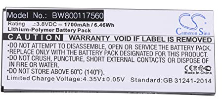 vhbw Akku kompatibel mit Cisco 8800, 8821 schnurlos Festnetz Telefon (1700mAh, 3,8V, Li-Polymer)