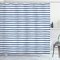 ABAKUHAUS Gestreift Duschvorhang, Hand gezeichnet Meer, Stoffliches Gewebe Badezimmerdekorationsset mit Haken, 175 x 220 cm, Nachtblau Weiß