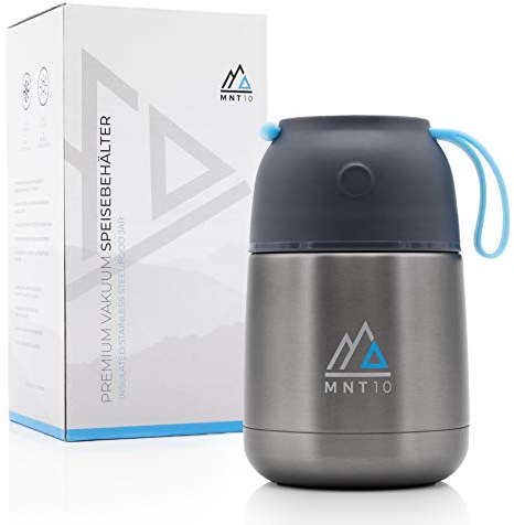 MNT10 Thermobehälter Essen 450ml & 650ml + Gratis E-Book inkl. 20 Rezepte I Thermobecher Essen I Ideal als Essensbehälter für Suppe, Isolierbehälter, Warmhaltebehälter & Müsli to Go Becher (450 ml)