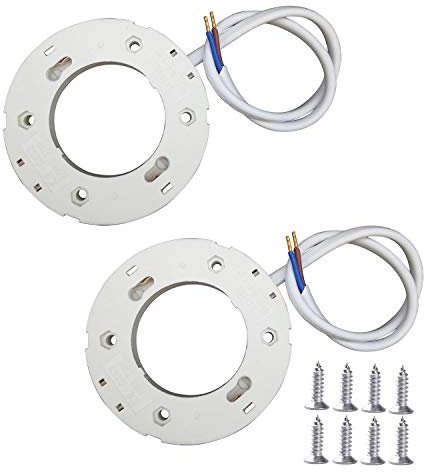 LumenTY 2 Piezas GX53 Base de montaje en superficie Soporte Conector Lámparas LED GX53 y CFL para Debajo de La Cocina Armarios de Exhibición Interior [Clase de eficiencia energética A+]