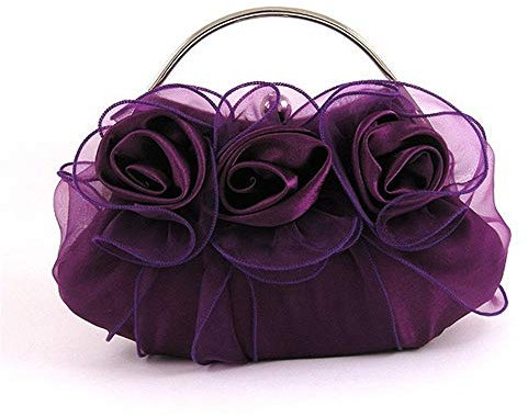 Luuruu Pochette Donna Elegante Borsetta da Sera Pochette da Cerimonia per Matrimonio Party Sposa Cocktail Festa Borsa rosa, viola