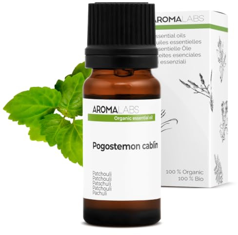 Pachuli BIO (Pogostemon cablin) - 10 mL - Aceite Esencial Quimiotipado y Certificado AB/Cosmos - Aroma Labs
