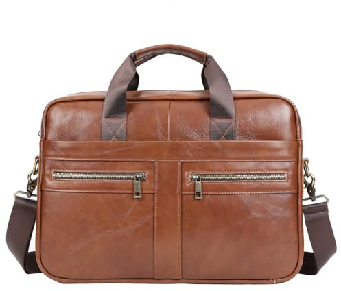 Leder Business Messenger Bag Aktentasche Handtasche für Männer Tragen Sie alle Laptop-Schutz für 14-Zoll-Computer Crossbody Shoulder Pack Pouch
