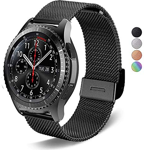 DEALELE Bracelet Compatible with Samsung Galaxy Watch 46 mm/Galaxy 3 45 mm/Gear S3 / Huawei Watch GT5 / GT5 Pro / 4/4 Pro / 3 / GT3 / GT2 46 mm, 22 mm Stainless Steel Metal Mesh Replacement