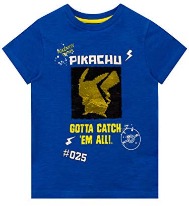 Pokemon Jungen Pikachu T-Shirt Blau 128