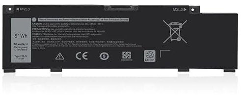 7xinbox 11.4V 51WH 266J9 M4GWP 0M4GWP Remplacement Batterie pour Dell G3 3790 3590 3779, G5 5500 5587,G7 7590 7790 15PR-1545W 1548BR 1645W 1648BR 1742BR 1742W 1748BR
