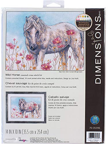 Dimensions Wildpferd Kreuzstich-Set nach Zählmuster, Stoff, Mehrfarbig