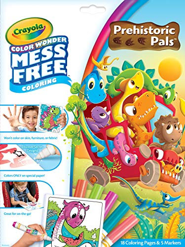 Crayola Color Wonder Prehistoric Pals, Malvorlagen und Marker, Geschenk für Kinder, Alter 3, 4, 5, 6