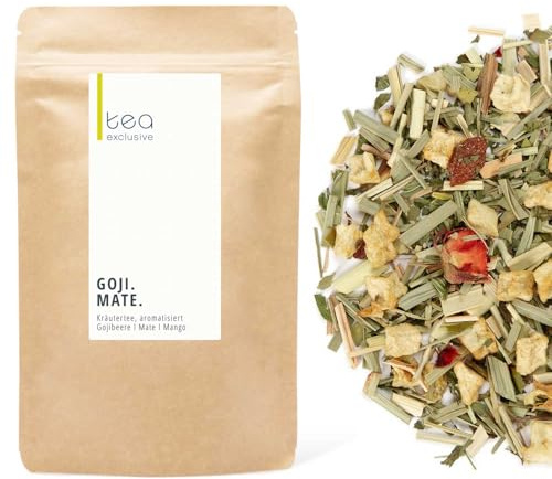 Goji Mate, Premium Kräutertee, Grüner Mate Tee Goji Pfefferminze Mango, anregender Koffeingehalt, 100g loser Tee - tea exclusive