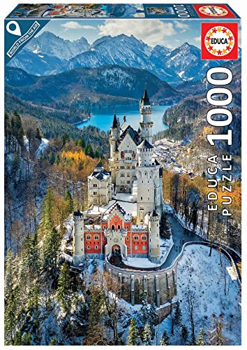 Educa - Puzzle 1000 Teile für Erwachsene | Schloss Neuschwanstein, 1000 Teile Puzzle für Erwachsene und Kinder ab 14 Jahren, Landschaftspuzzle, Deutschland (19261)