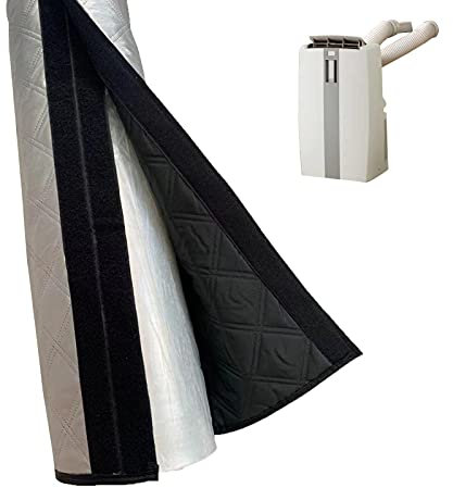 AIXING Manchon De Protection Tuyau Climatisation Portable - Isolée Anti-poussière Housse Universelle pour Climatiseur Mobile Tuyaux D'échappement 5'' Et 6'' Diamètre Argent Noir