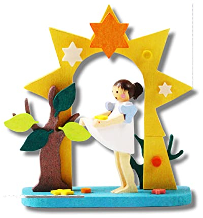 Graupner Holzminiaturen® | Sterntaler Märchen Christbaumschmuck aus Holz | Original Erzgebirgische Holzkunst® | Hochwertige Handarbeit | Miniaturfiguren