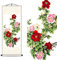 FOVNOT Orientalische Deko, Asiatische Pfingstrose Blumen Deko Schriftrolle Zum Beschreibenwanddeko, Schön Wand Deko Wanddeko Schlafzimmer Wall Decoration Wohnzimmer Wandbehang Deko Wand Wandtuch