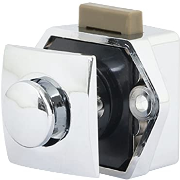 Druckknopf Verschlussschlösser,Asudaro ABS & Legierung Schranktürgriffschloss für 15 mm bis 18 mm Dicke Platten, Wohnmobil Schlüsselloser Druckknopfverschluss für Wohnwagen, Türbeschläge Möbel,Silber