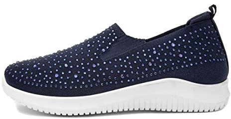 Lilley Drew Womens Navy Diamante Slip On Shoe - Size 4 UK - Blue