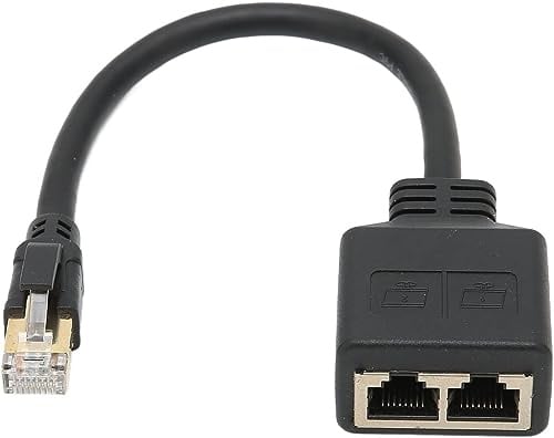 CAT 7-Internetkabel-Verlängerung, RJ45-Ethernet-Adapterkabel, LAN Splitter 1 auf 2 Flexibler Anschluss RJ45 Splitter Adapter für das Heimbüro (Verbinden Sie Immer nur EIN Netzwerk Gleichzeitig)