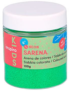 INNSPIRO Arena de colores NEON Verde 100gr., para Decoración y Manualidades