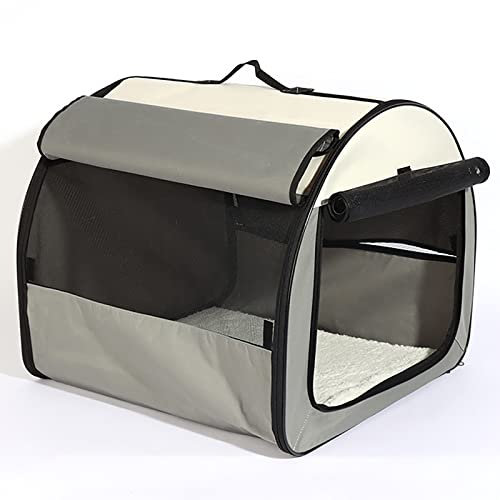 Jaula plegable para perros, perrera de viaje portátil suave, con abrigo de colchón lavable, perrera para perros con diseño de arco para interiores y exteriores para perros medianos, perros y gatos gra