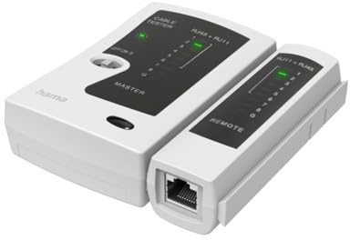 Hama Netzwerkkabel-Tester, Leitungsprüfgerät für 8p8c (RJ45), 6p6c oder 6p4c