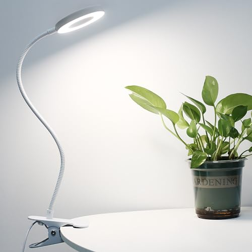 White Clip on Reading Lamp: 10 Dimmable Levels, 3 Modes | Home Office, Bedside, Crafts & Computer Lighting