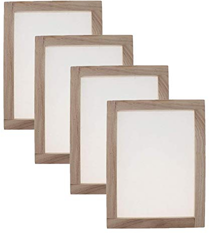 Otzoan 4 Stück Holz Papierschöpfrahmen zur Papierherstellung, Papierherstellung Rahmen für getrocknete Blumen, DIY Papier Handwerk (20 * 20cm)