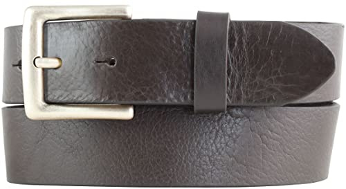 BELTINGER Jeansgürtel aus Vollrindleder mit altsilberner Gürtelschließe 4 cm | Jeans-Gürtel für Damen Herren 40mm | Leder-Gürtel