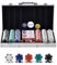 VEVOR Kunststoff Pokerchip-Set, 300-teiliges Pokerset Ungekennzeichnet, Pokerspielset mit Alu-Pokerkoffer, Karten, Knöpfe und Würfel, Komplett Set 7-8 Spieler für Texas Hold'em, Blackjack, usw.
