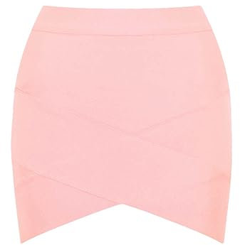 Robe de soirée asymétrique sexy Mini Club Jupe crayon taille haute, rose, 44